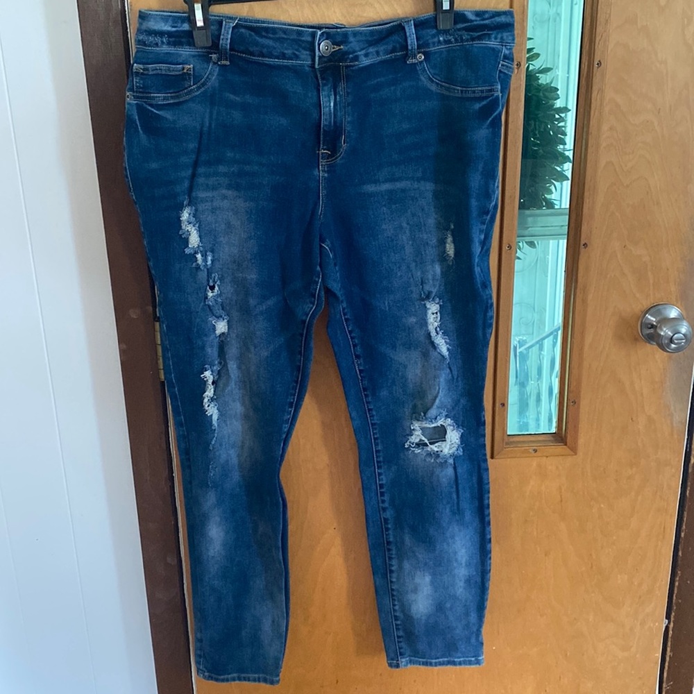 Distressed jeans, worn once
